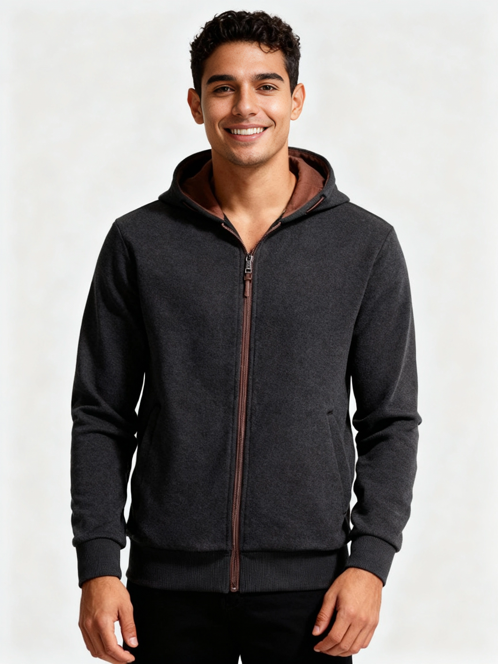 Men's Thick Hooded Zip Sweatshirt