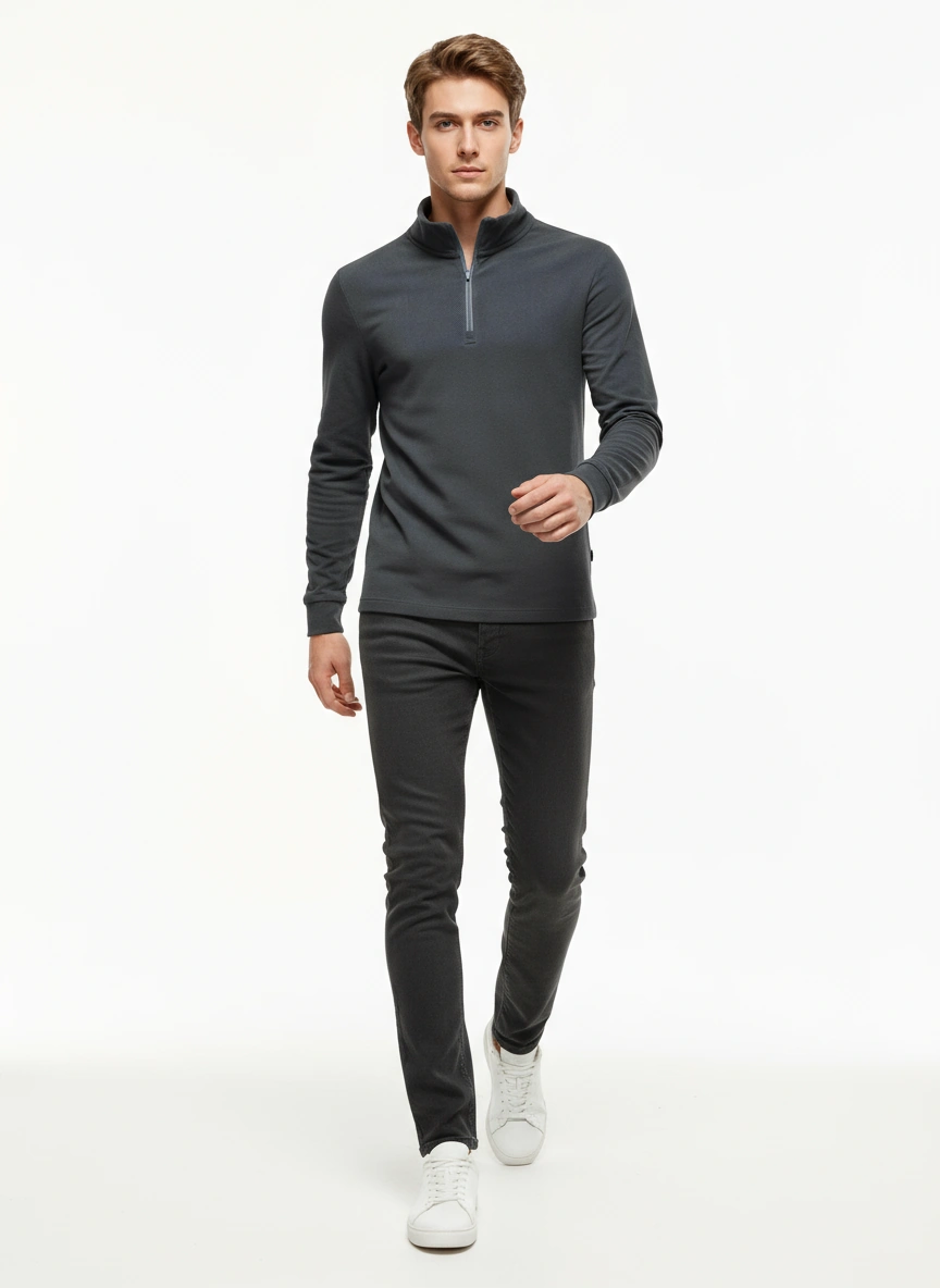 Men's Thick Turtleneck Knit Sweatshirt