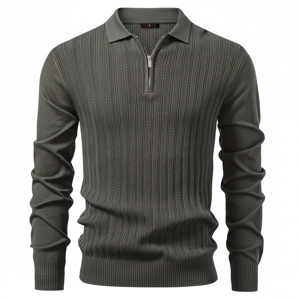 Men's Striped Polo Shirt Polyester