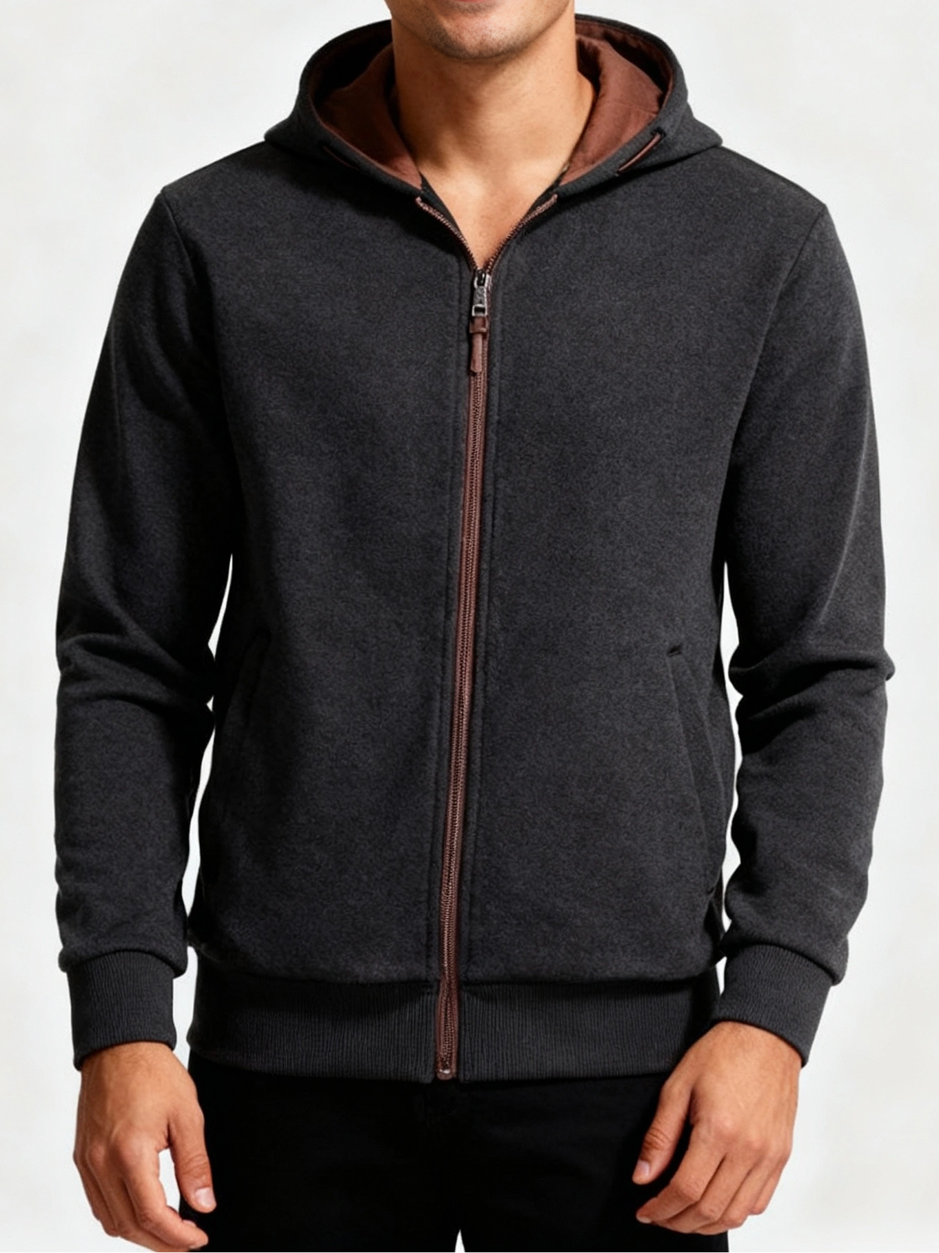 Men's Thick Hooded Zip Sweatshirt