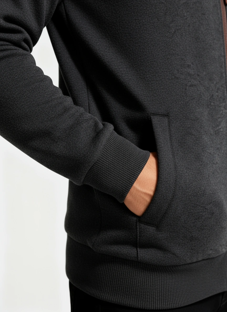 Men's Thick Hooded Zip Sweatshirt