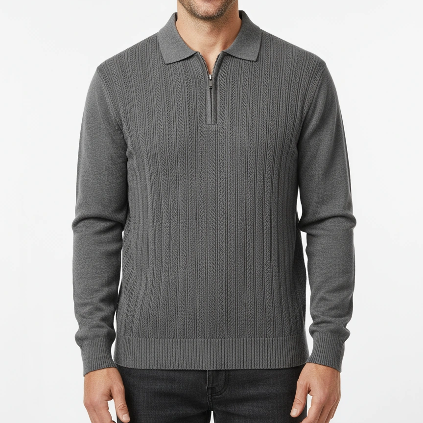 Men's Striped Polo Shirt Polyester