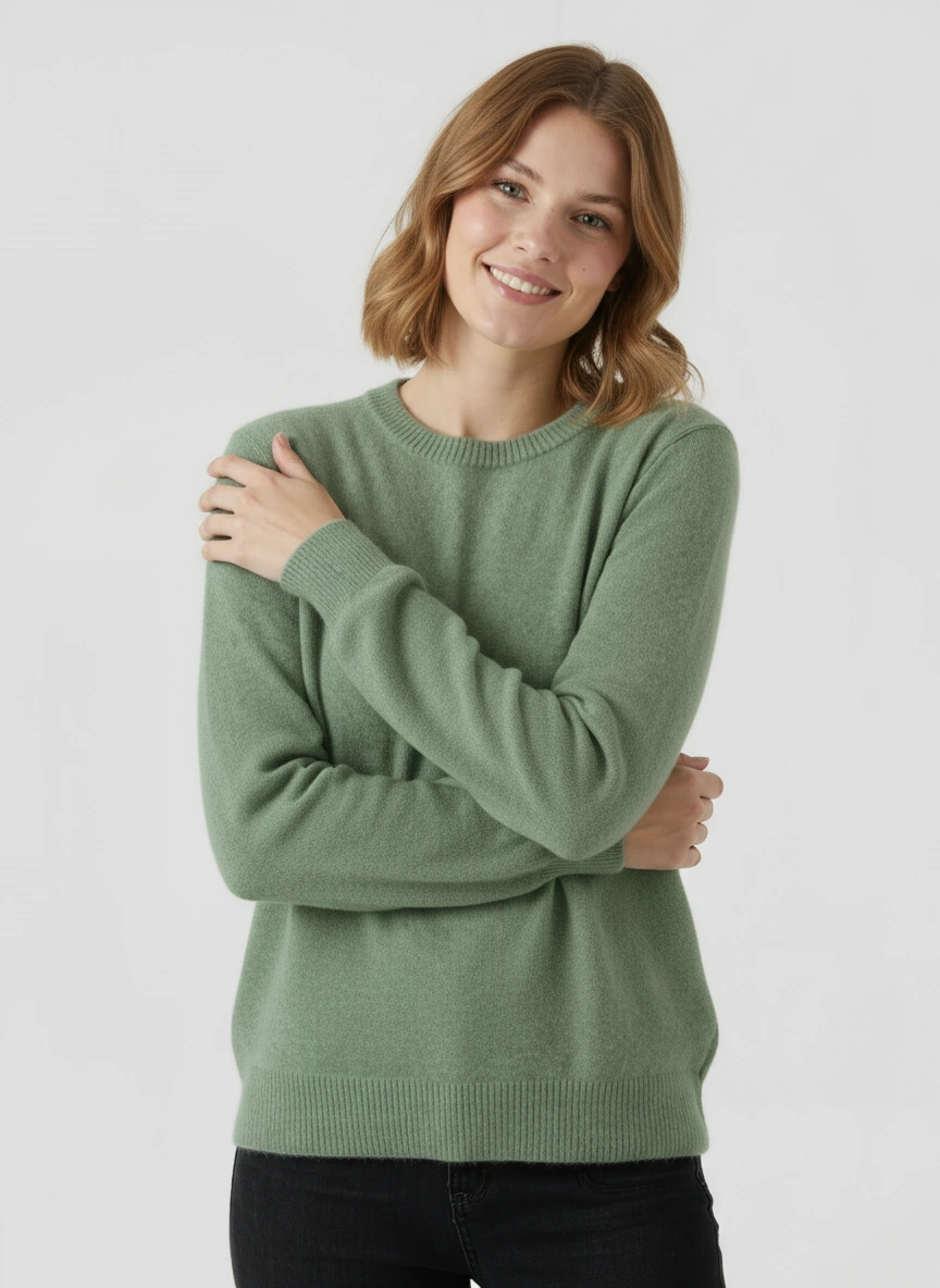 Women's Wool Knit O-Neck Sweater