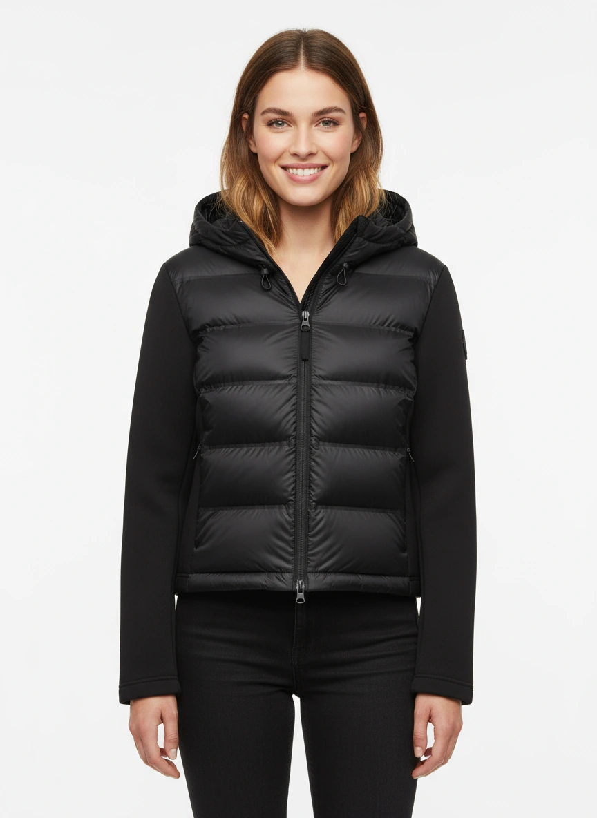Women's Hooded Zip Up Turtleneck Jacket