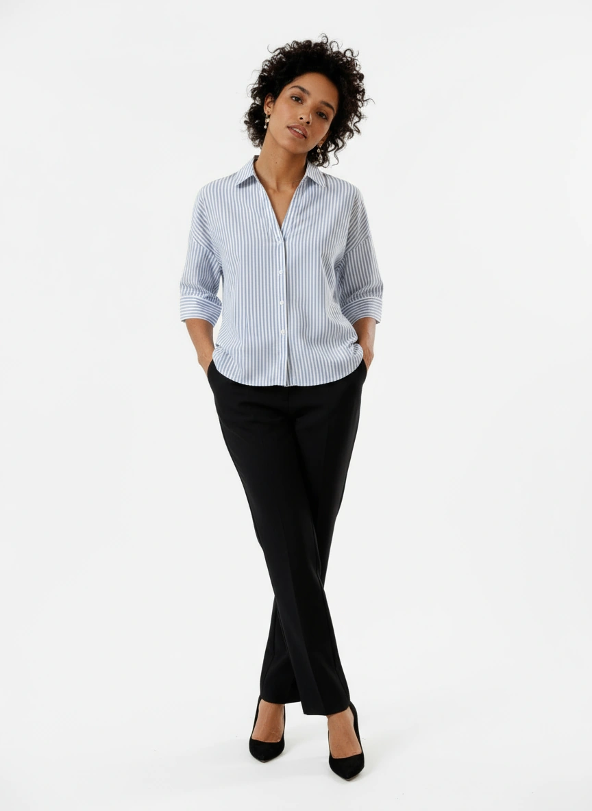 Women's Striped Loose Fit Casual Shirt